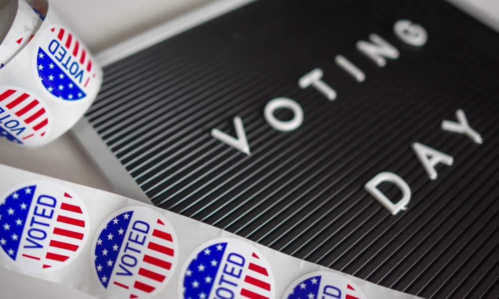 picture of sign that says "voting day"