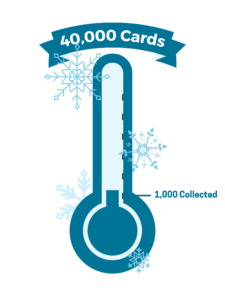 Thermometer measuring the number of cards collected. Current collection count: 1,000